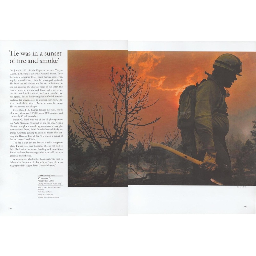 Vintage 2003 Pulitzer Prize Colorado Wildfire Magazine Print Steven G Smith